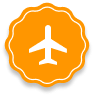 badge with plane icon